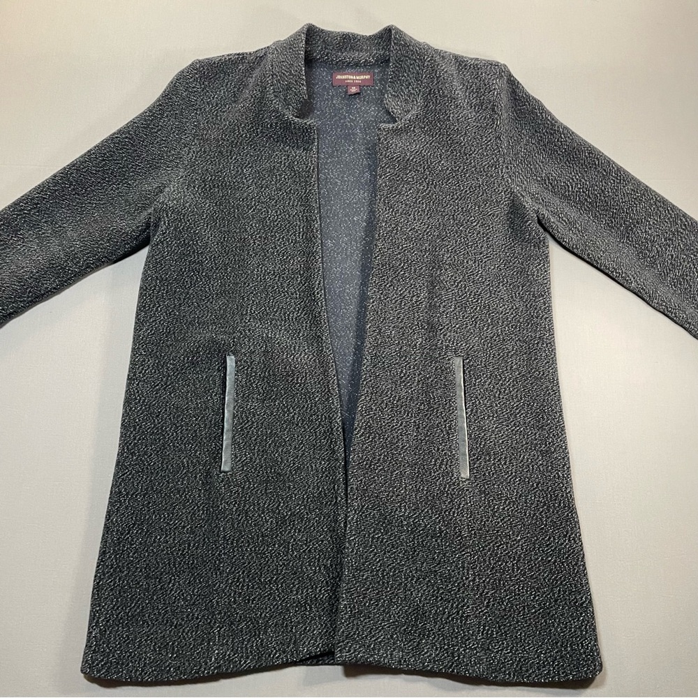 Johnston & Murphy Slub Open Front Cotton Cardigan Sweater Jacket - Womens XS